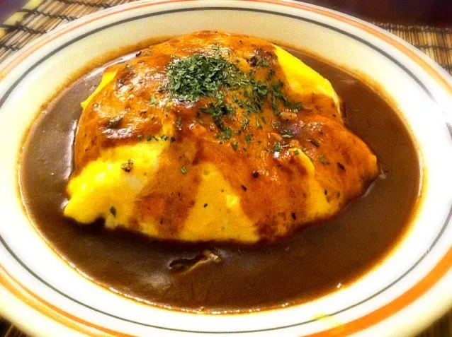 omelette rice with demi-glace sauce|keiko mashimaさん