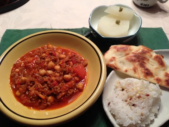 ひよこ豆とひき肉のインド風カレー|Ｍさん