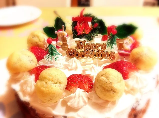 妻と子供達が作ったクリスマスケーキ|不動南平さん