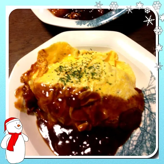 我が家のXmasパーティーねオムライス🍴|まさまささん