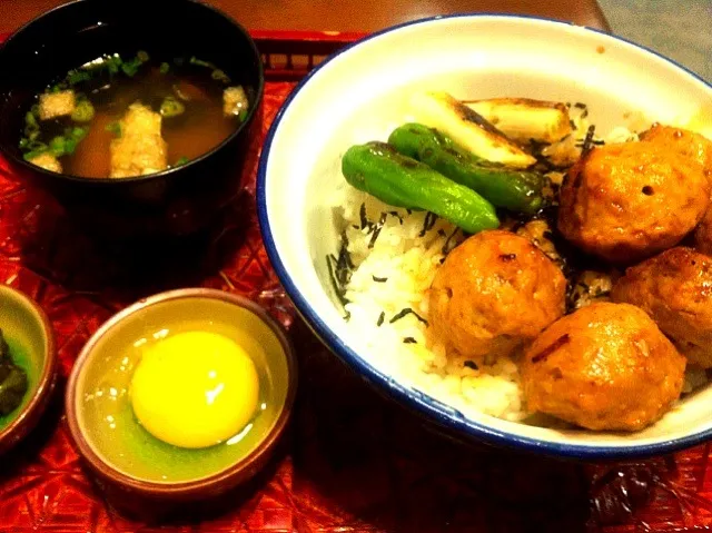 Chicken meat ball rice|skyblueさん