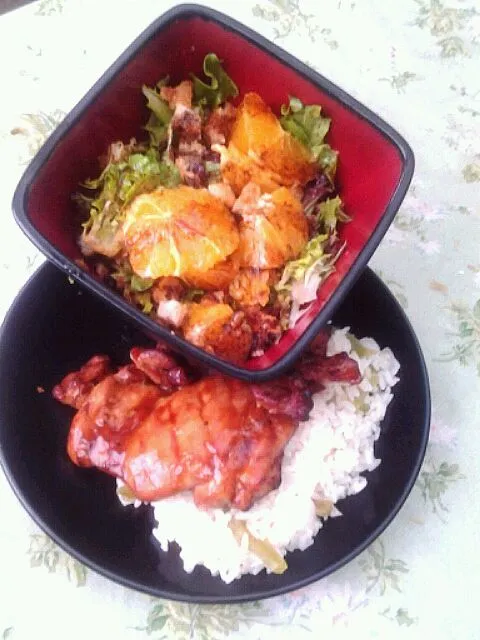 Teriyaki Chicken, Steamed Rice, Mixed Vegetables, Mixed Greens Salad w/ Orange Vinaigrette|Vin Vinさん