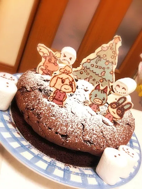 Snapdishの料理写真:クリスマスケーキ(ガトーショコラ)♪|かいさん