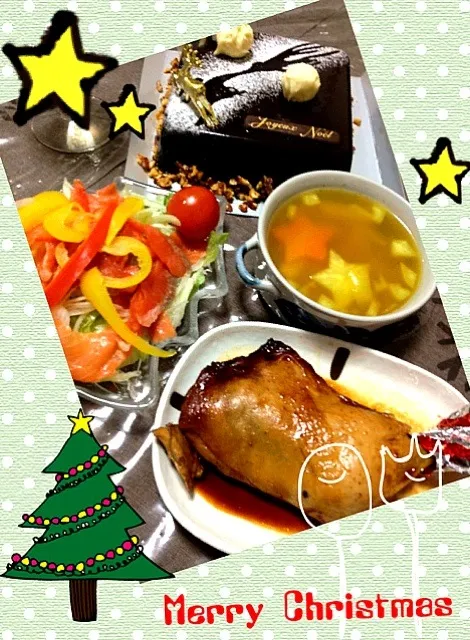 Snapdishの料理写真:わが家のクリスマスディナー♪|あややんさん