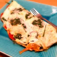 Snapdishの料理写真:Pepperoni spinach cheese egg white omelet|brianna schlesingerさん