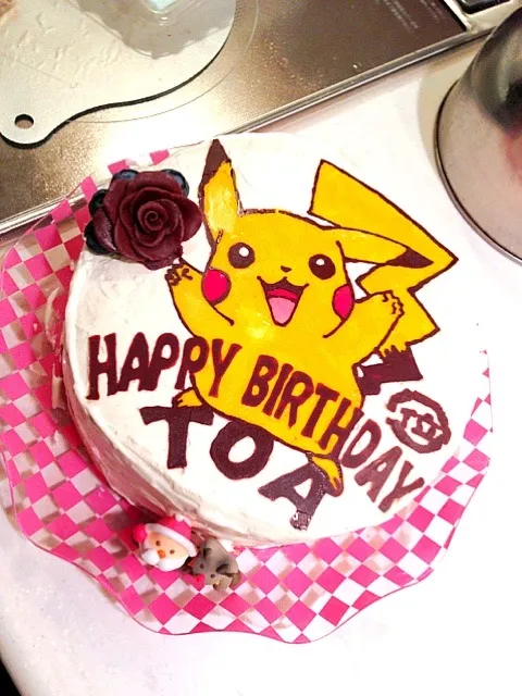 Snapdishの料理写真:デコレーション誕生日ケーキ☆|tomoさん