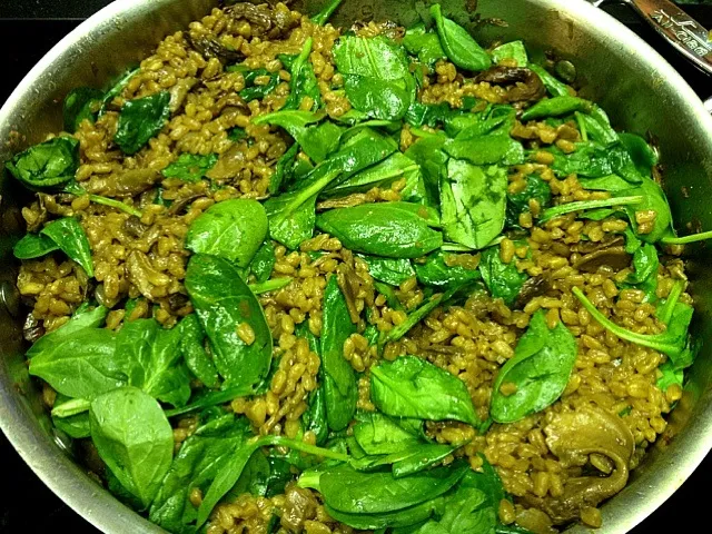 Farro with Porcini's & Spinach|Greg Lungさん