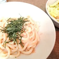 Snapdishの料理写真:たらこパスタ風うどん|ちゃまんじゅうさん