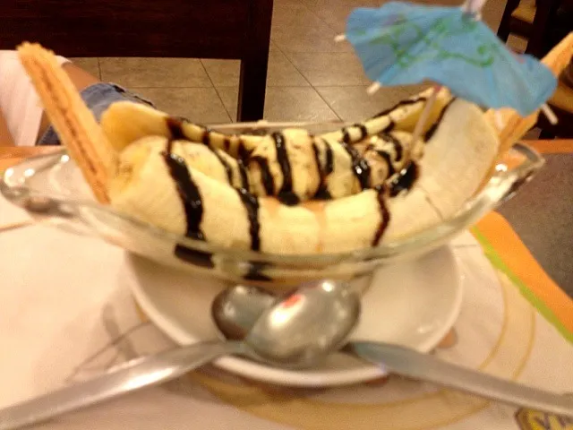 Snapdishの料理写真:Banana y helado con fudge|Justo Romeroさん