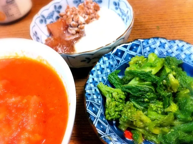 ロール白菜 山かけ納豆 菜の花からしあえ|マチママさん