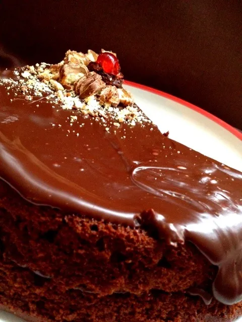 choc yogurt cake with choc ganache|shafiyaさん