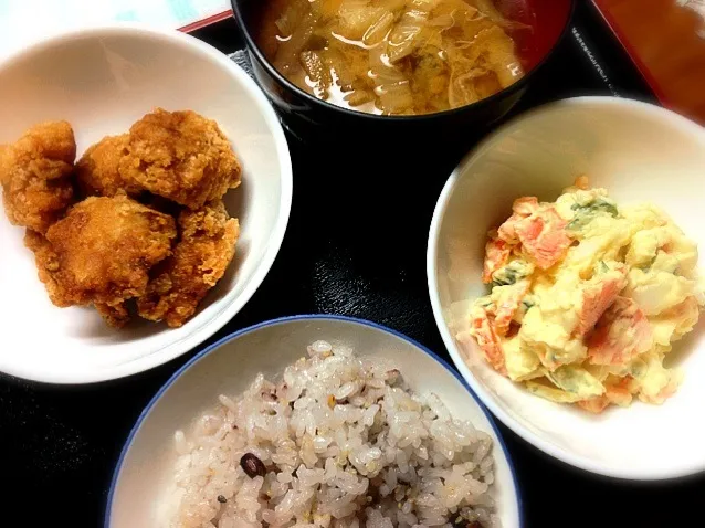 Karaage/Potato Salad/Miso Soup|Tito Jickain Recososa Jrさん