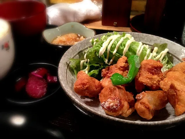 鶏唐あげ定食|hirotomoさん