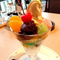 Snapdishの料理写真:クリームあんみつ|Naoko Shindoさん