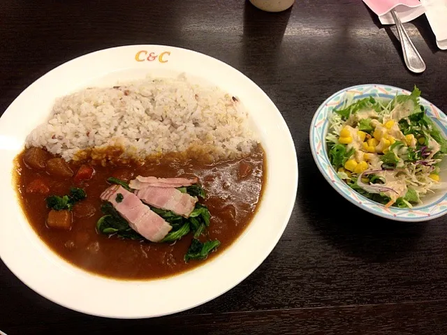 C&C ほうれん草ベーコンひよこ豆野菜カレー|うめちゃさん