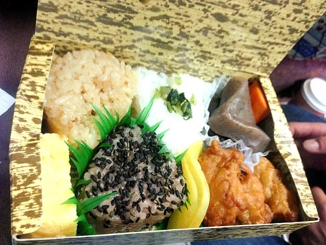 Snapdishの料理写真:ロマンスカーおむすび弁当|うめちゃさん