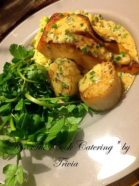 Orange Spice Salmon with Cheddar Broccoli Rice a Watercress Salad|Taste-New Americanさん