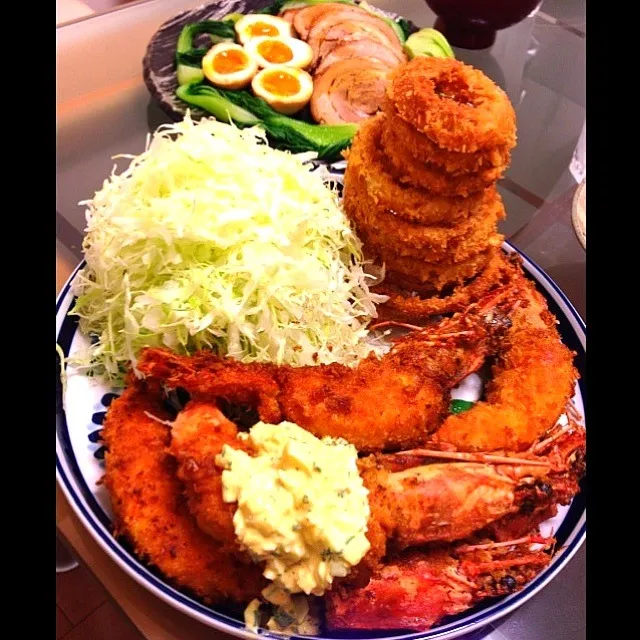 特大えびふりゃ〜🍤とバラチャーシューでおうち忘年会〜✿ฺ(〃▽〃)✿ฺ~🍻|ベルさん