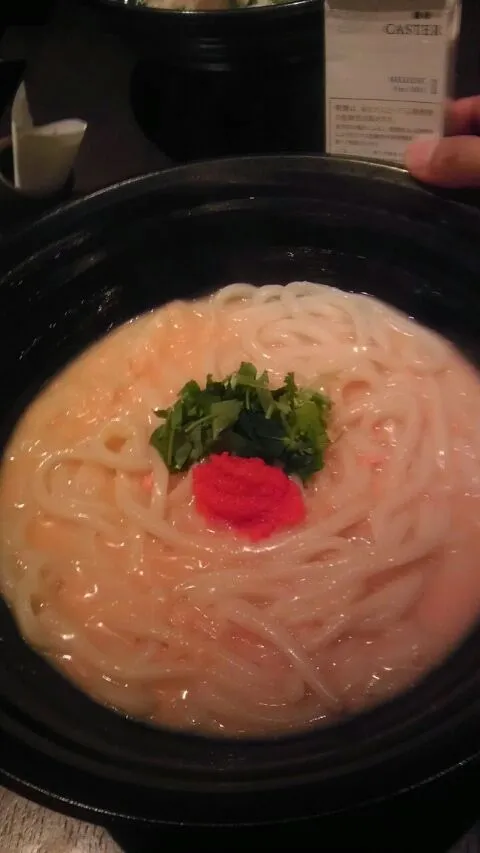 クリーム明太子うどん～(^_^)/まんまパスタ。。。|ステッキ～♪富士山～(^_^)/さん