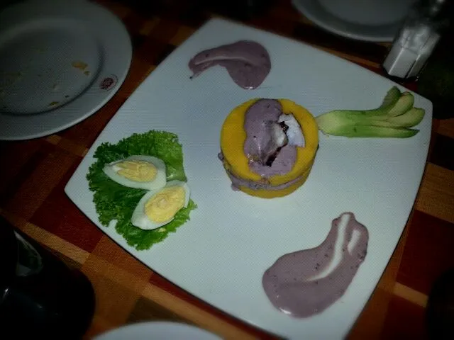 Snapdishの料理写真:octopus causa with olive sauce|Daniel Olléさん