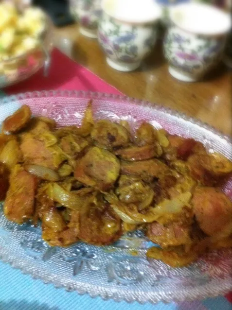 Italian sausage in mustard and onions|maria katrina valenciaさん