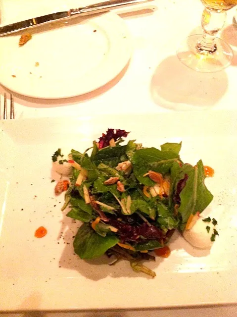 apple salad goat cheese truffle butternut squash pumpkin seed cider gastrique|kellie holmstromさん