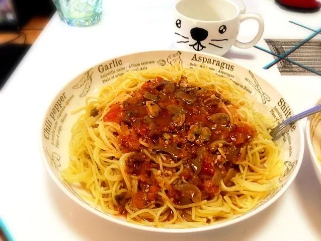 ミートソースとアサリのパスタ|メリーさん