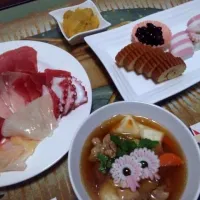 Snapdishの料理写真:お雑煮～蒲鉾でちょいとｵｼｬﾚに～|はるままさん