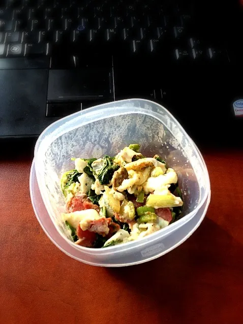 New Years restart! Egg whites, turkey bacon, avocado, kale, and celery scramble|Jules Vloskyさん