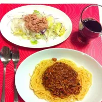 Snapdishの料理写真:ミートソーススパゲティ|みなみさん