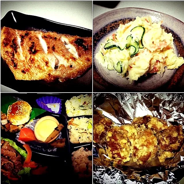 Grilled Guji, Fried Chicken,potato & Shrimp salad, prepared foods|OHaru🎀さん