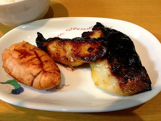 今日の晩ご飯 銀ダラ西京焼きと明太子|makotoさん