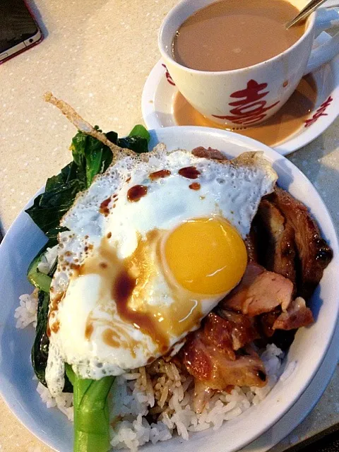 Honey glaze char siew with egg and rice|Mさん