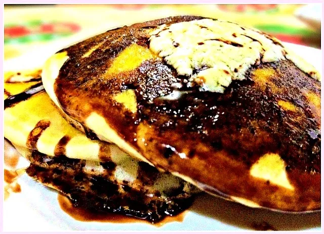 Pancakes with Butter and Chocolate Syrup|Jhanineさん