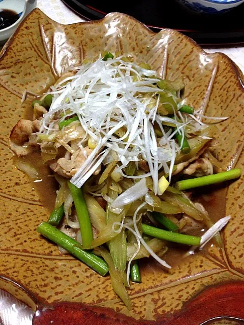 豚肉とセロリとニンニクの芽のオイスター風味|まんどしゃさん