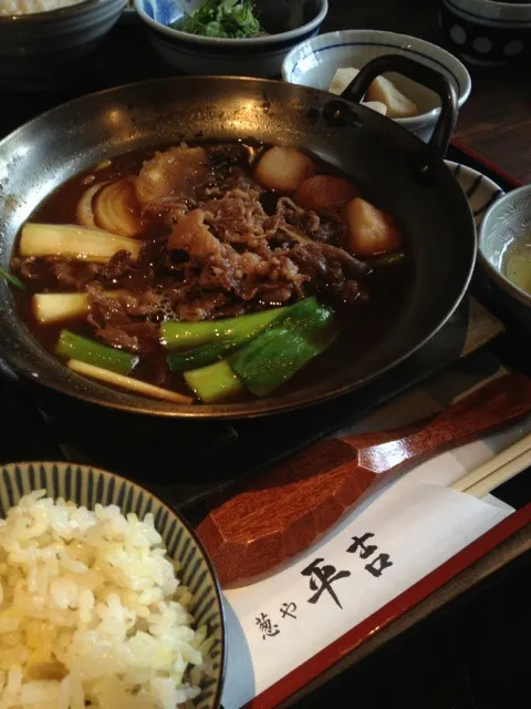 牛葱すきやき定食|やんりゅうさん