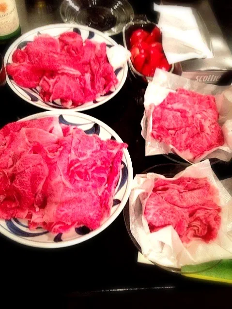 Snapdishの料理写真:Sukiyaki🍲すき焼き〜肉💕|🌈Ami🍻さん