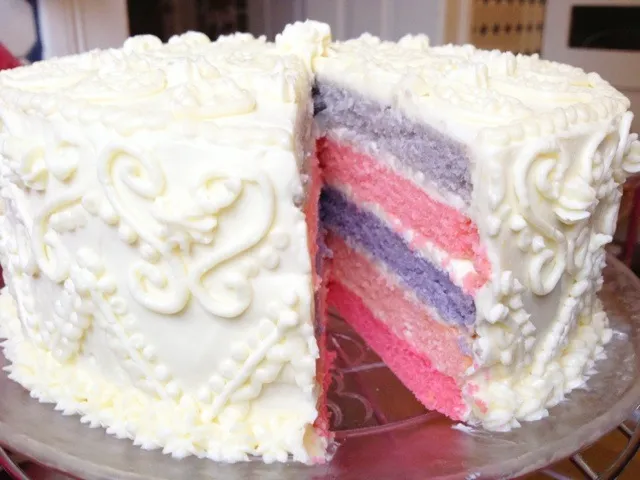 Rainbow Cake with Lemon Swiss Meringue Frosting|Yunita Weisさん