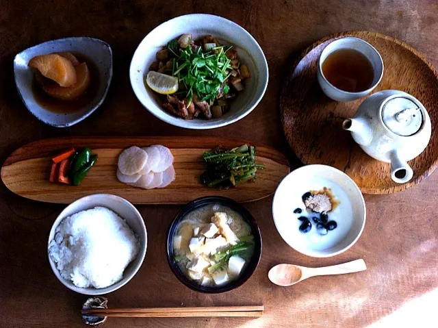 Snapdishの料理写真:ツル的にガッツリ朝飯。|つるたさん