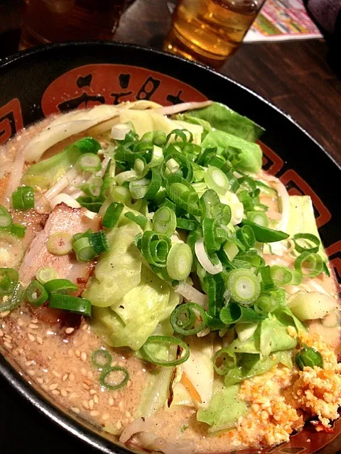 炒め野菜たっぷりラーメン、味はごま味噌|ハルさん