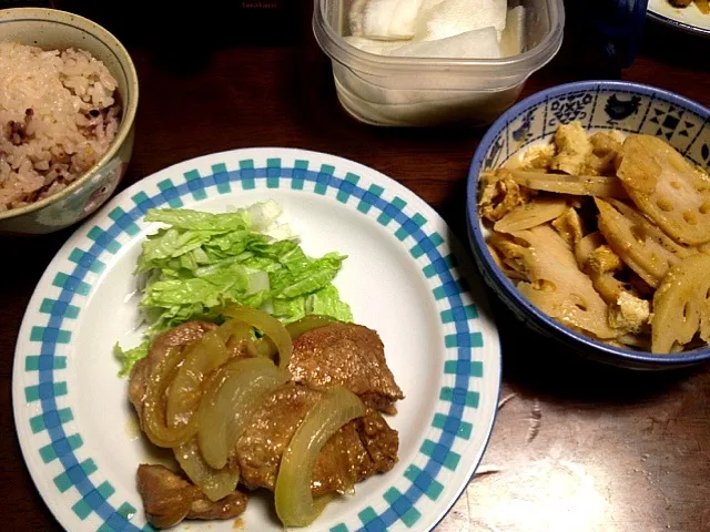 豚ヒレ肉の醤油麹焼き 蓮根のきんぴら|掛谷節子さん