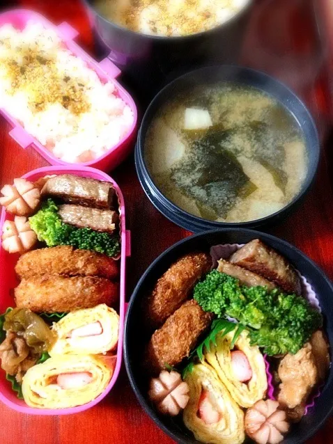 Snapdishの料理写真:通学＆パパ弁当|marinaさん