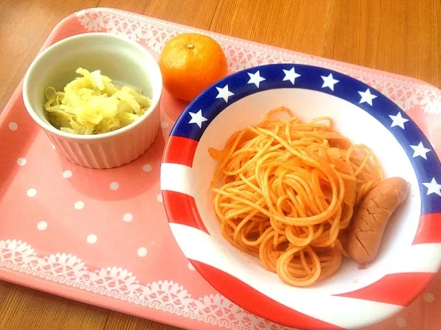 Snapdishの料理写真:2歳4歳ナポリタンランチ|溜池さん