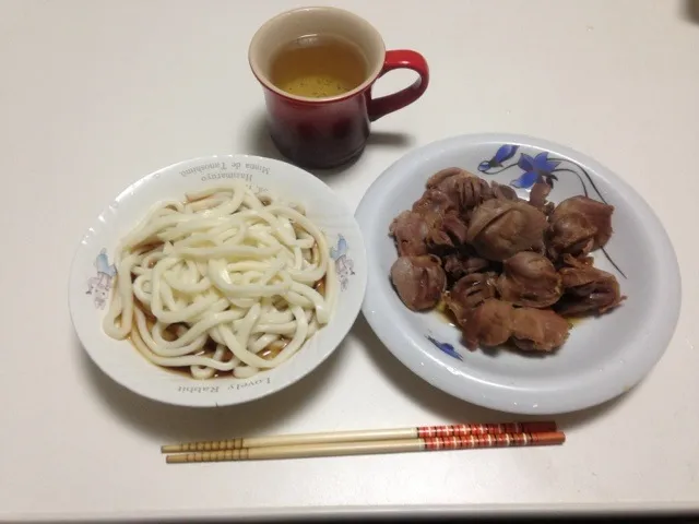 Snapdishの料理写真:うどんと砂ずり|奏さん