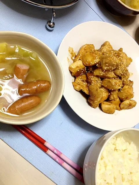 鶏肉の柔らか煮とコンソメスープ|はるかさん