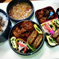 Snapdishの料理写真:チキン竜田揚げ弁当。