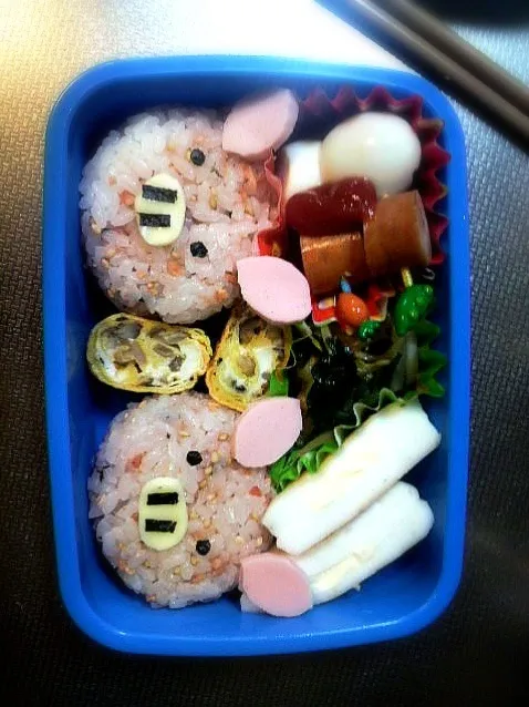 Snapdishの料理写真:🐽2匹のブタ弁当🐽|misaoさん