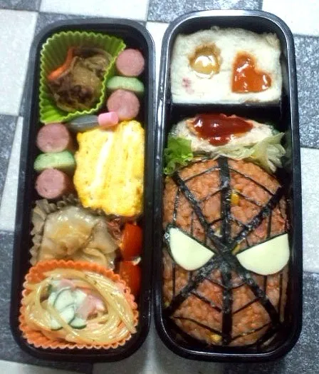 スパイダーマン弁当|休日限定ままさん