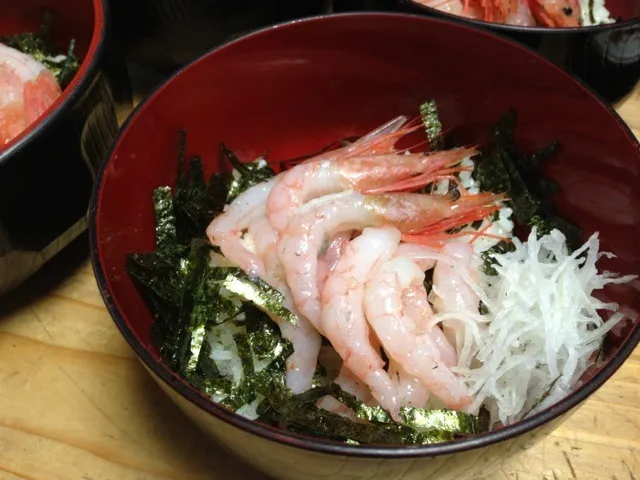 甘エビ丼|母さんたぬきさん