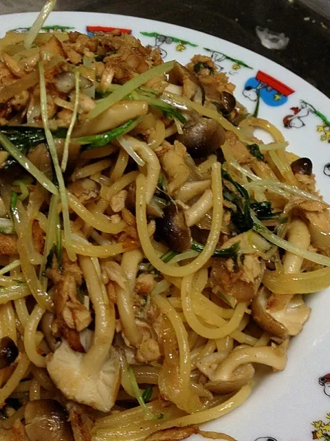 Snapdishの料理写真:水菜とツナのパスタ|ピヨ丸さん